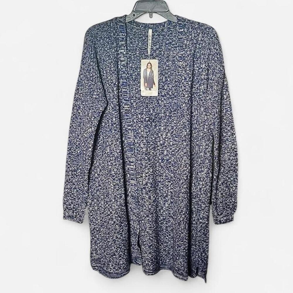 Leo & Nicole Blue New Moon Marl Sweater Long Open Cardigan NWT – Size L